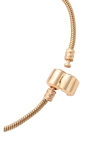 faina Women Snake Chain Bracelet With Charms in Rose Gold Red