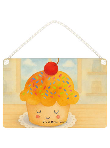 Mr. & Mrs. Panda Schild Cupcake Design ohne Spruch in Weiß