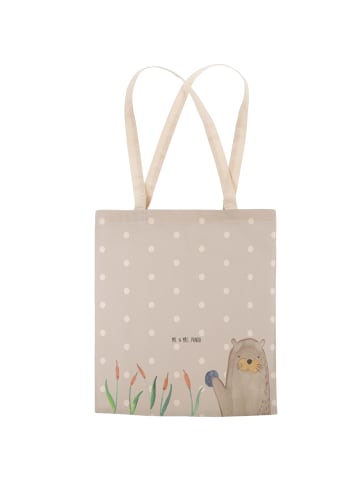 Mr. & Mrs. Panda Tote Bag Otter Stein ohne Spruch in Grau Pastell