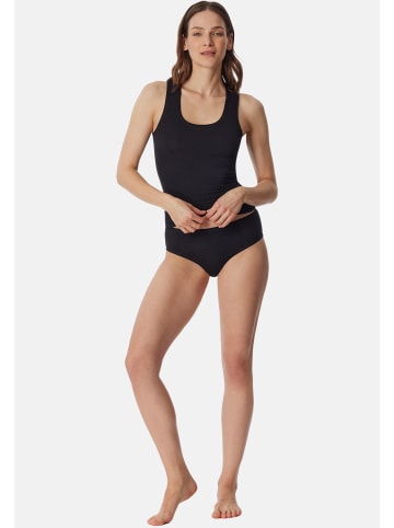 Schiesser Unterhemd / Top Personal Fit in Schwarz / creme