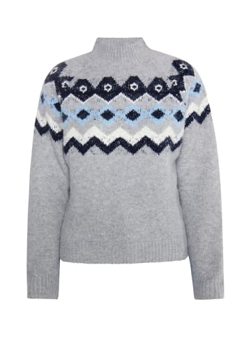 DreiMaster Maritim Strickpullover in Grau Mehrfarbig