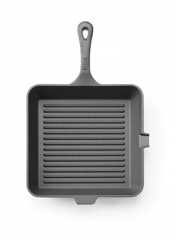 Riess HENDI Gusseisen-Grillpfanne, Schwarz, 265x265x(H)50mm