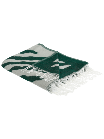 Beliani Kuscheldecke BARTAR in Grün/Weiß - (W) 130 x (H) 0.3 x (L) 180 cm