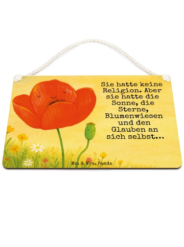 Mr. & Mrs. Panda Schild Blume Mohnblume Design mit Spruch in Weiß