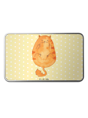 Mr. & Mrs. Panda Erinnerungsbox Katze Frühaufsteher ohne Spruch in Gelb Pastell