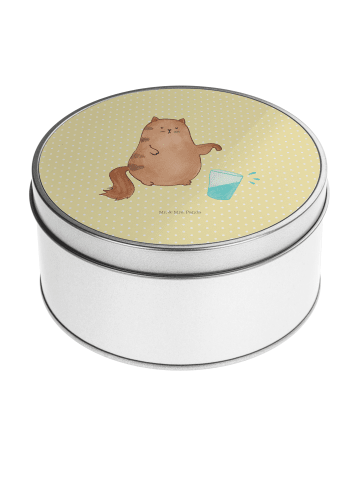 Mr. & Mrs. Panda Dose Katze Wasserglas ohne Spruch in Gelb Pastell