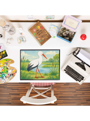 Mr. & Mrs. Panda Tischschoner Storch Design ohne Spruch in Weiß