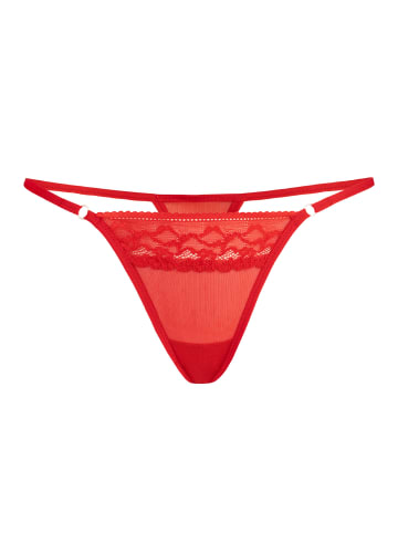 Teyli Damen Tanga mit floraler Spitze Erori in rot