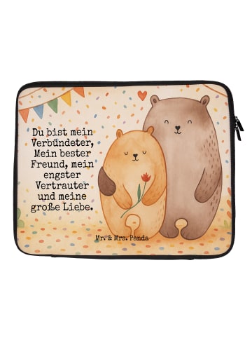 Mr. & Mrs. Panda Laptop Sleeve Bären Liebe Design mit Spruch in Weiß