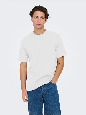 Only&Sons 2er-SET Basic Rundhals T-Shirt Gummidruck Normal geschnitten in Weiß