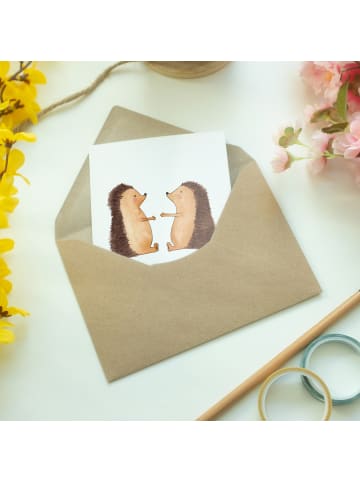 Mr. & Mrs. Panda Klappkarte Igel Liebe mit Spruch in Weiß