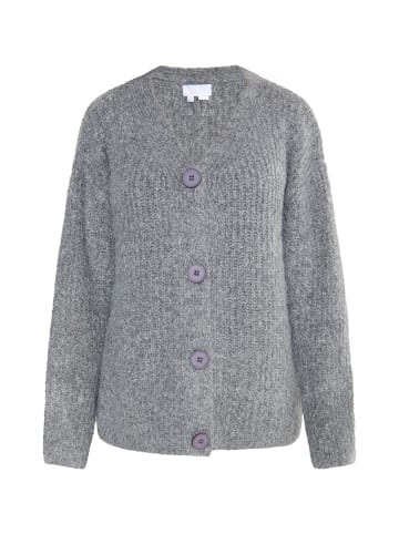 usha WHITE LABEL Damen Strick Cardigan in Grau Melange