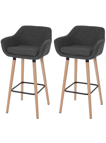 MCW 2er-Set Barhocker Vaasa, Textil, dunkelgrau