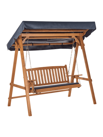 Beliani Gartenschaukel FIBBIALLA in Braun/Grau - (W) 183 x (H) 180 x (L) 109 cm