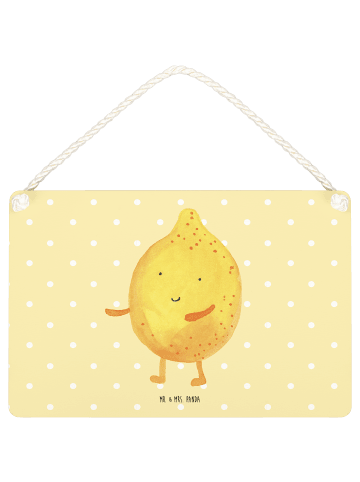 Mr. & Mrs. Panda Schild Beste Freunde Zitrone ohne Spruch in Gelb Pastell