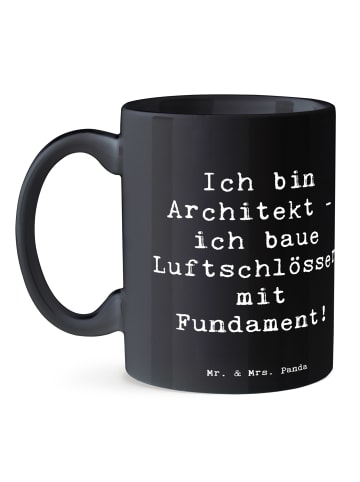 Mr. & Mrs. Panda Pott Spruch Architekt Luftschlösser mit Spruch in Schwarz