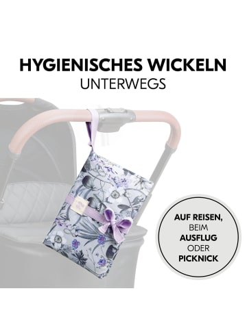 Hauck Windeltasche mit Wickelunterlage in grau,lila