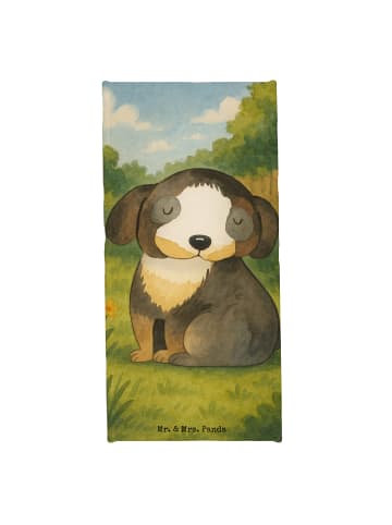 Mr. & Mrs. Panda Handtuch Hund Entspannen Design ohne Spruch in Weiß