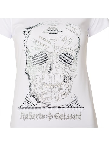 Roberto Geissini Diamond Skull T-Shirt Weiß