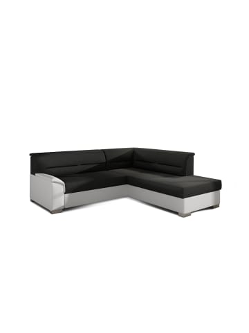 MF Design Bergamo Recamiere Rechts in Schwarz -  (L) 214 x (B) 247 x (H) 83 cm