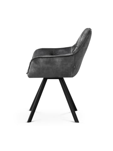 B&D Home 2er-Set: Drehstuhl DIETER in Anthrazit - (B)56 x (H)84 x (T)61 cm