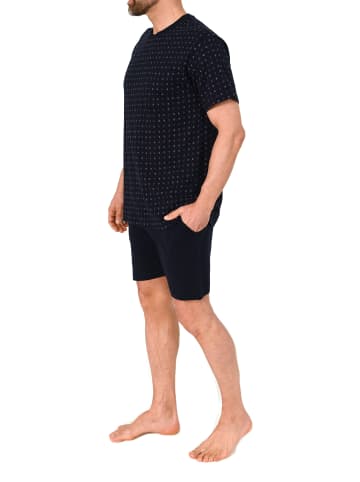 NORMANN kurzarm Schlafanzug Shorty Pyjama Streifen in schwarz