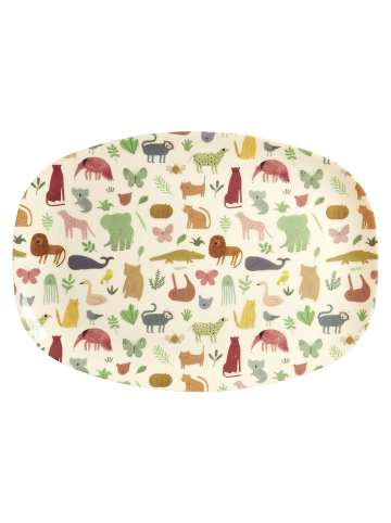 Rice Melaminteller Sweet Jungle Print in creme