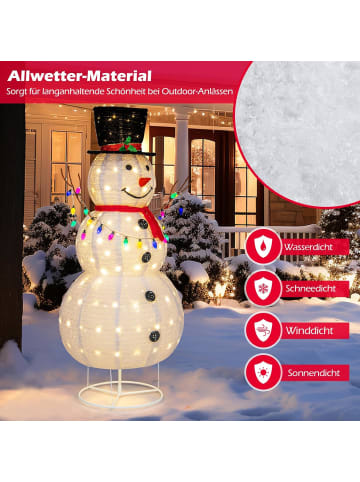 COSTWAY 180 cm LED Schneemann beleuchtet in Weiß