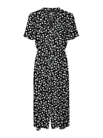 Vero Moda Midi Blusen Kleid Kurzarm Tunika Dress VMVICA in Schwarz-2