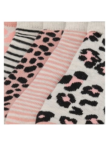 Yuhu Mädchen Sneaker-Socken 5er Pack mit Tiergesichtern Motivsocken in Rosa