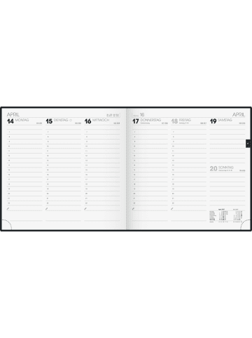BRUNNEN Quadratkalender 766 21x20,5cm 1 Woche/2 Seiten Schaumfolien-Einband ...
