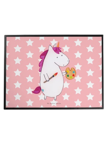 Mr. & Mrs. Panda Schreibunterlage Einhorn Künstler ohne Spruch in Rot Pastell