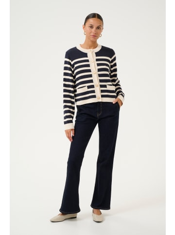 CULTURE Strickjacke CUaio Classic fit in Dress Blues/Whitecap Stripe