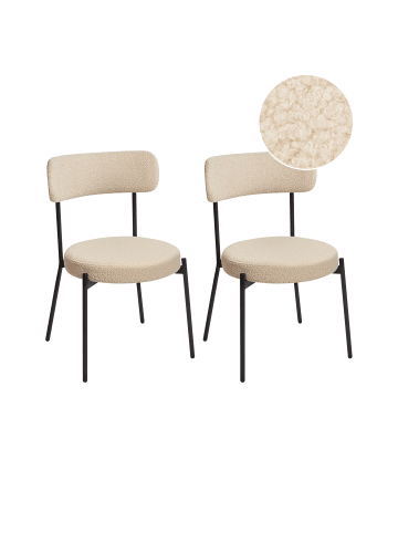 Beliani 2er-Set Esszimmerstuhl ALLISON in Beige/Schwarz