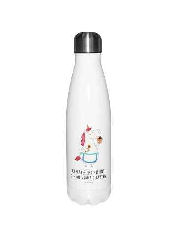 Mr. & Mrs. Panda Thermos Einhorn Küche mit Spruch in Weiß