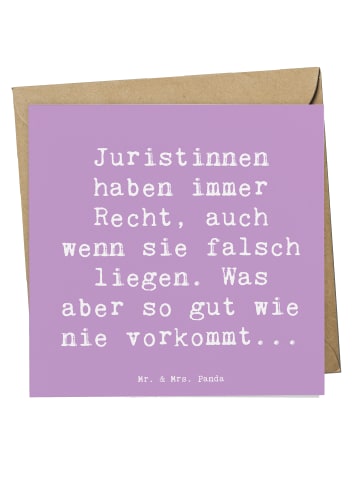 Mr. & Mrs. Panda Grußkarte Spruch Juristin Recht mit Spruch in Lavendeltraum