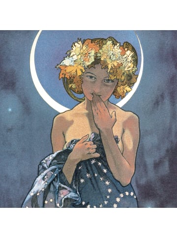 NOTIQUE Wandkalender 2027 6-sprachig in Alphonse Mucha - 30 x 30 cm