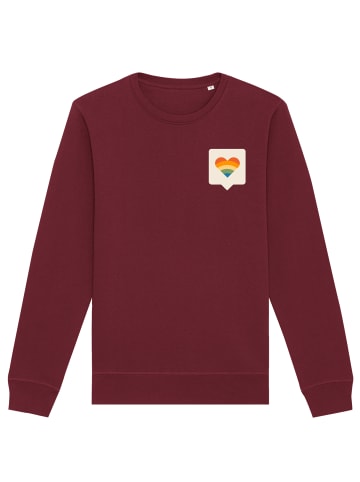 wat? Apparel Sweatshirt Von Herzen in Weinrot