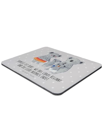 Mr. & Mrs. Panda Mouse Pad Koala Familie mit Spruch in Grau Pastell
