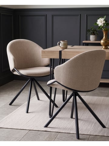 Beliani 2er-Set Esszimmerstuhl MYSTIC in Beige/Schwarz