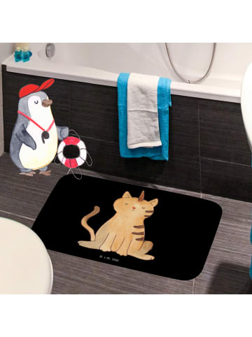 Mr. & Mrs. Panda Badteppich Einhorn Katze ohne Spruch in Schwarz