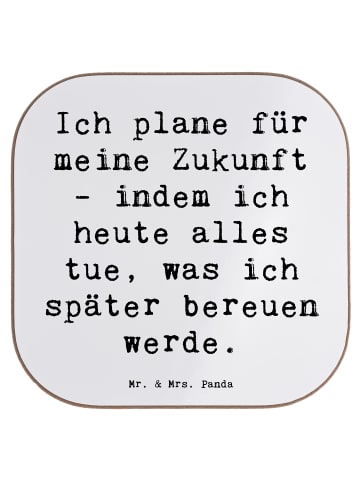 Mr. & Mrs. Panda Untersetzer für Gläser Spruch Lebensziele und A... in Weiß