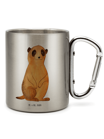 Mr. & Mrs. Panda Thermobecher Erdmännchen ohne Spruch in Silber