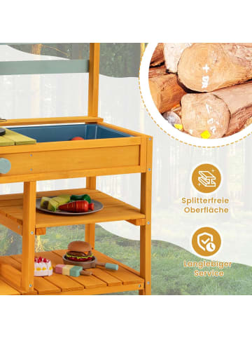 COSTWAY Matschküche Kinder Outdoor in Orange