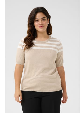 KAFFE curve Strickpullover KClizzy Regular fit in Feather Gray/Chalk Half Stripe