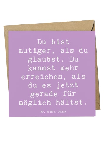 Mr. & Mrs. Panda Deluxe Karte Spruch Mut und Tapferkeit mit Spruch in Lavendeltraum