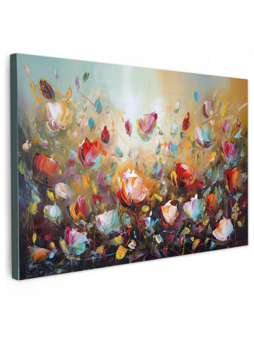 MuchoWow Leinwand Bilder Blumenmeer