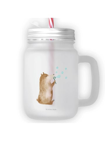 Mr. & Mrs. Panda Glas Bär Seifenblasen ohne Spruch in Transparent
