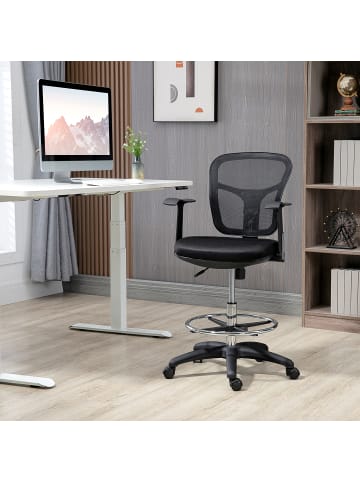 Vinsetto Bürostuhl-59L x 59B x 95-115H cm-Schwarz