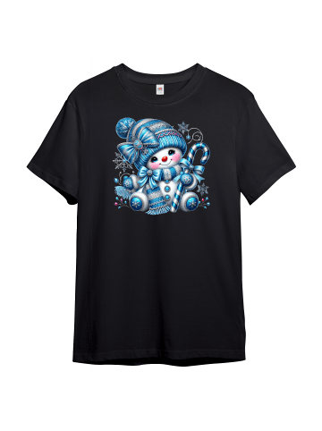 PAULGOS Kinder T-Shirt, Schneemann in Schwarz